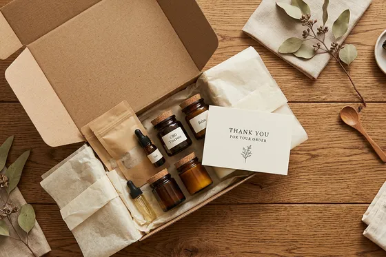 JustBob delivery unboxing: careful packaging with CBD flowers and oils