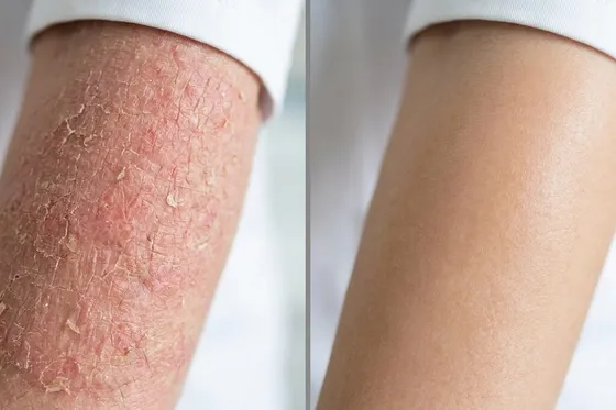 CBD cream for eczema and dermatitis: topical application on skin