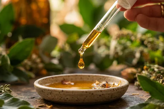 Aplicación del aceite de CBD con el cuentagotas