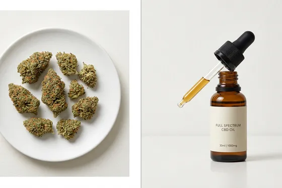 Transizione fiori CBD verso oli CBD JustBob: confronto visivo dei prodotti